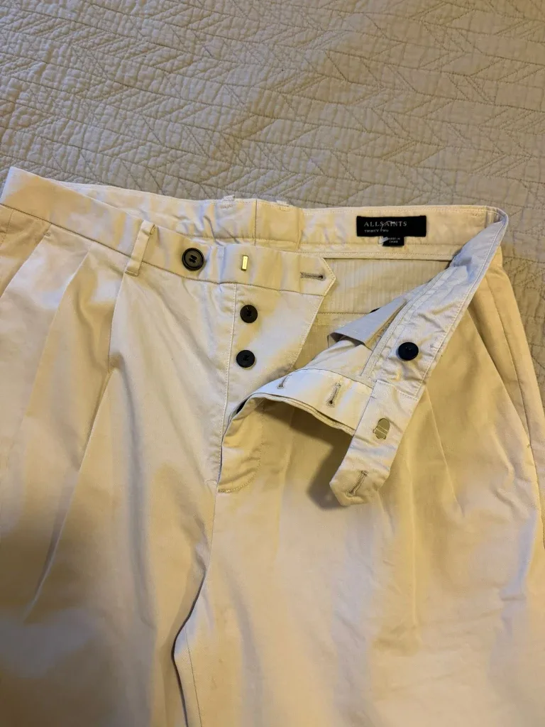 AllSaints Creamy Beige Trousers Size 32 AllSaints image indicator(2)