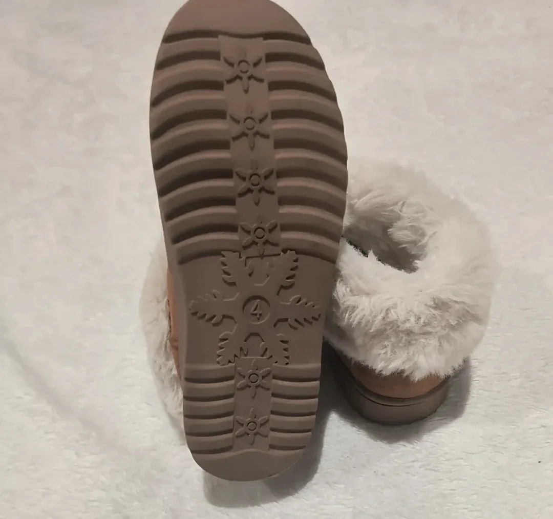 SO Girls' Chestnut Faux Fur Boots - Size 4 image indicator(8)