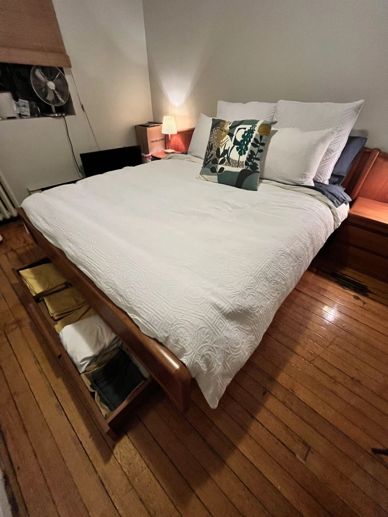 Danish teak mid century modern queen bed frame - photo 2