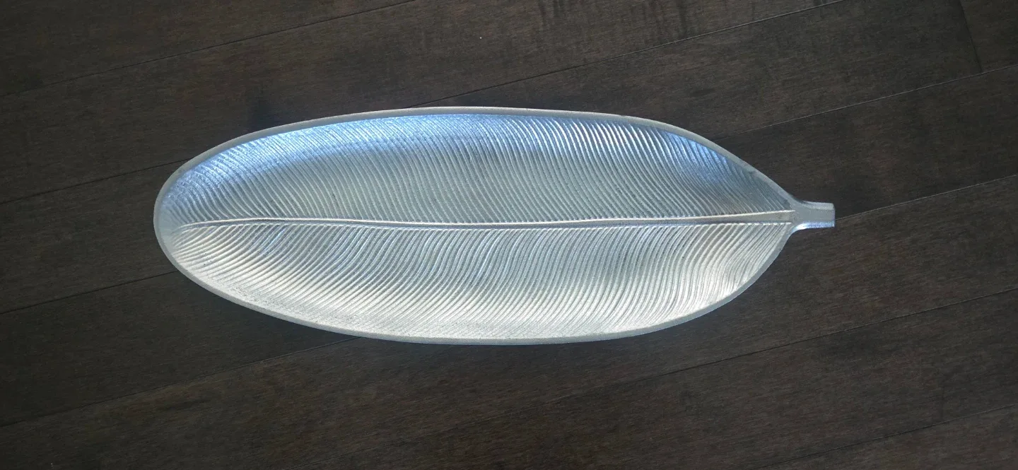 Silver Leaf Shaped Serving Dish