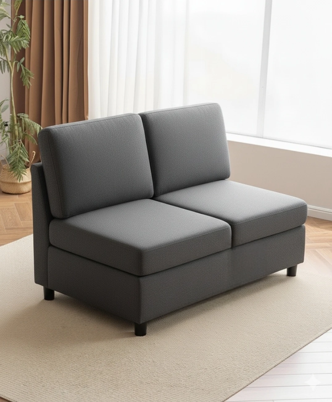 Grey Loveseat Sofa - photo 2