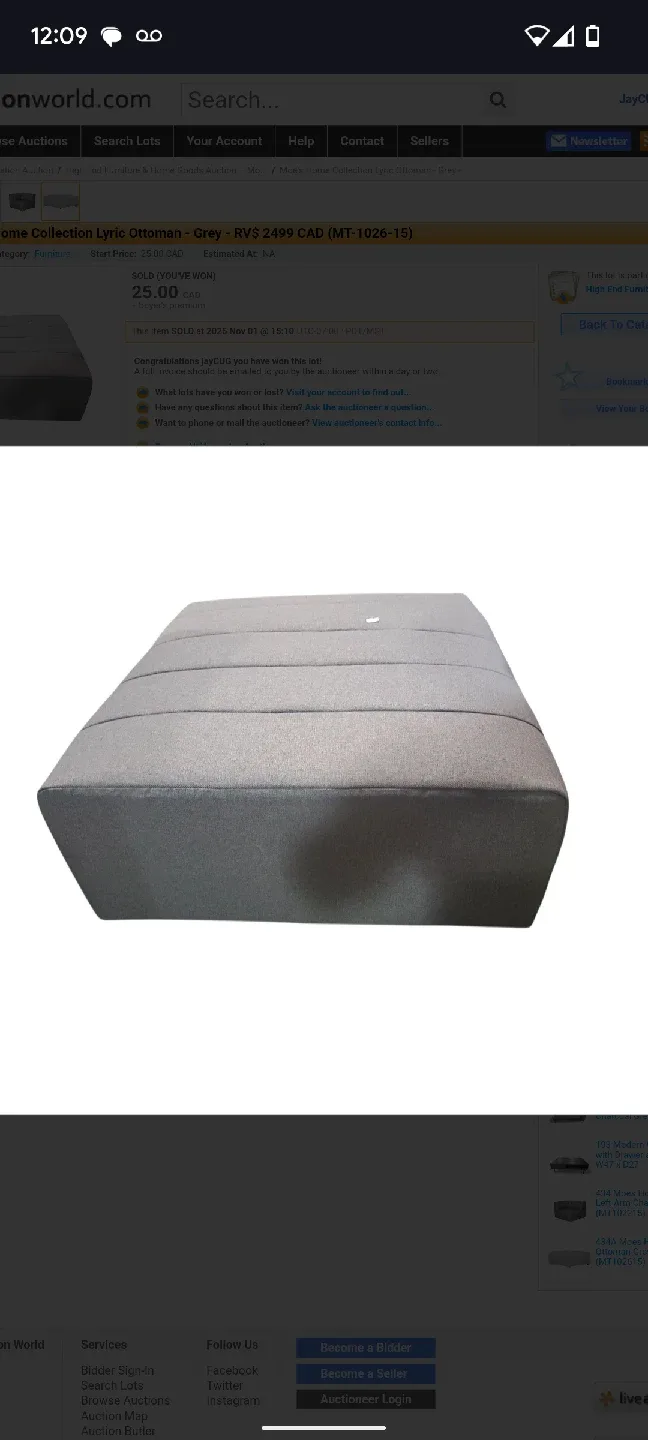 Moe’s Home Collection Lyric Left-Arm Chair & Ottoman – Grey image indicator(2)