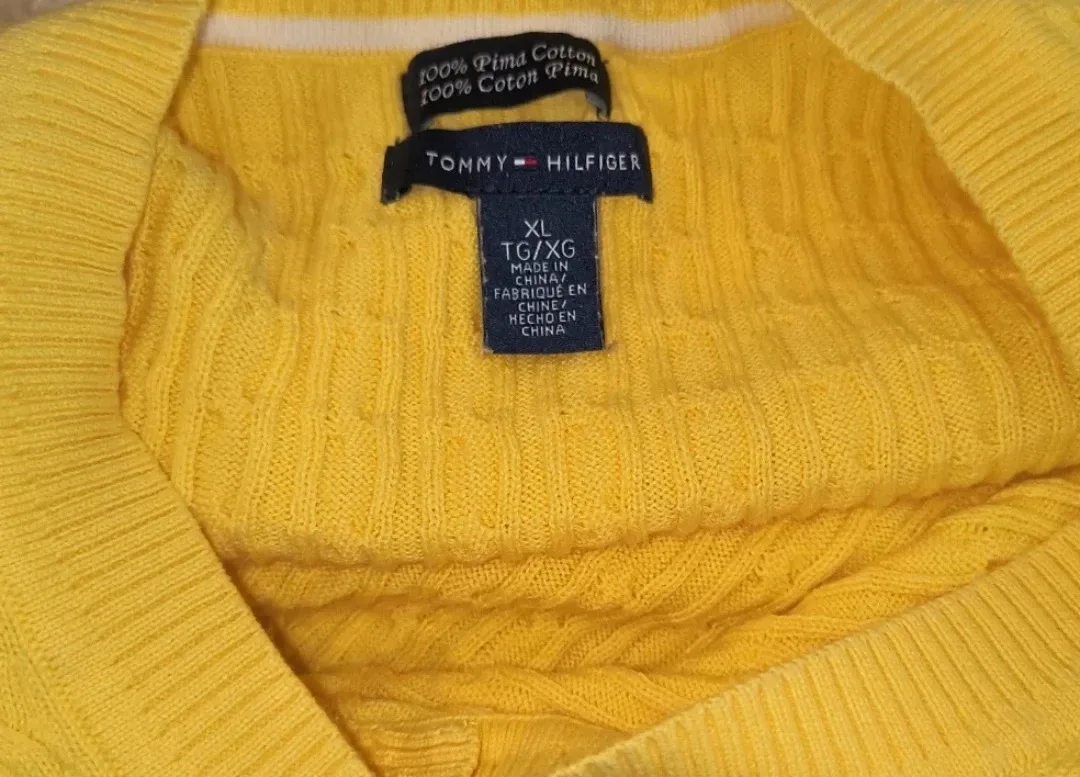 Tommy Hilfiger Yellow Cable Knit Sweater image indicator(7)