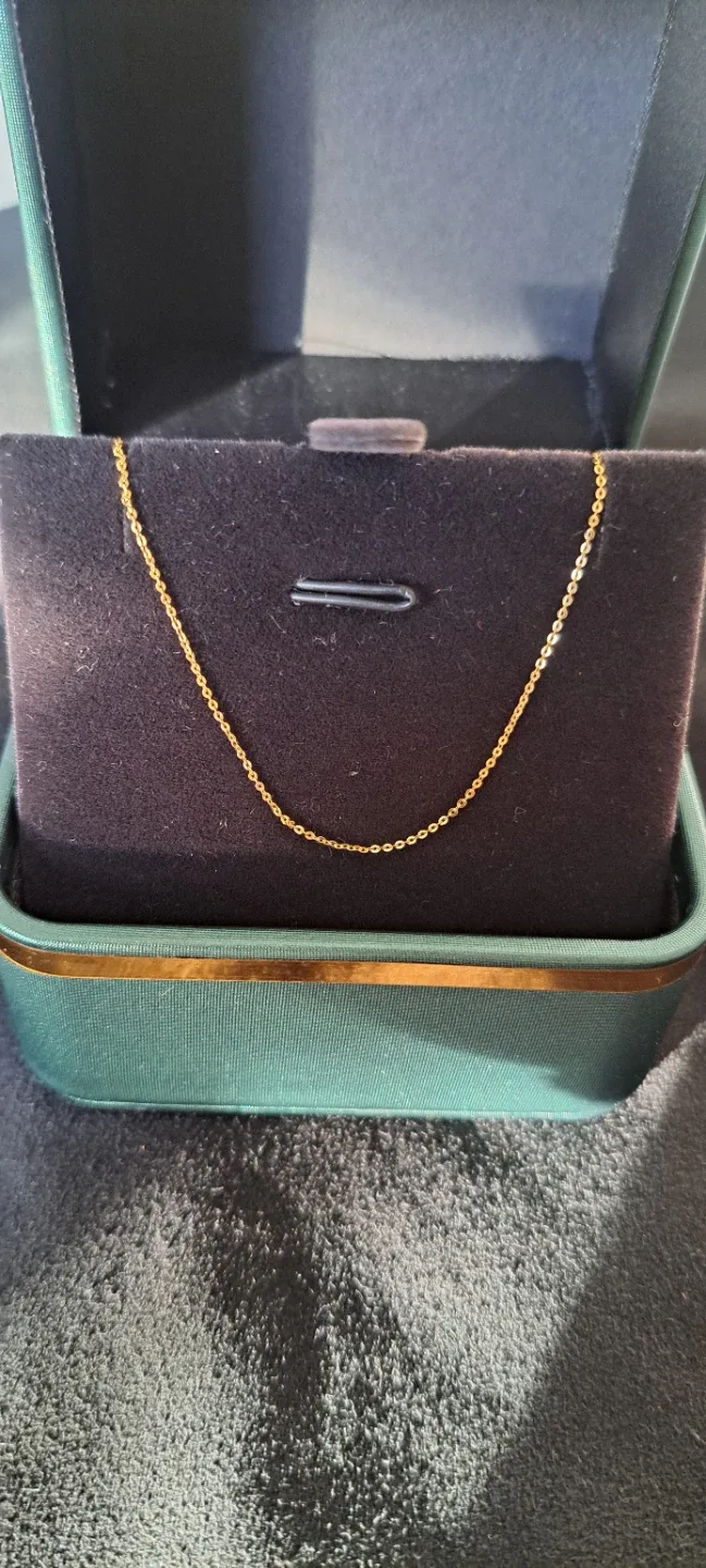 14k Gold Necklace micro Anchor Link 20" image indicator(2)