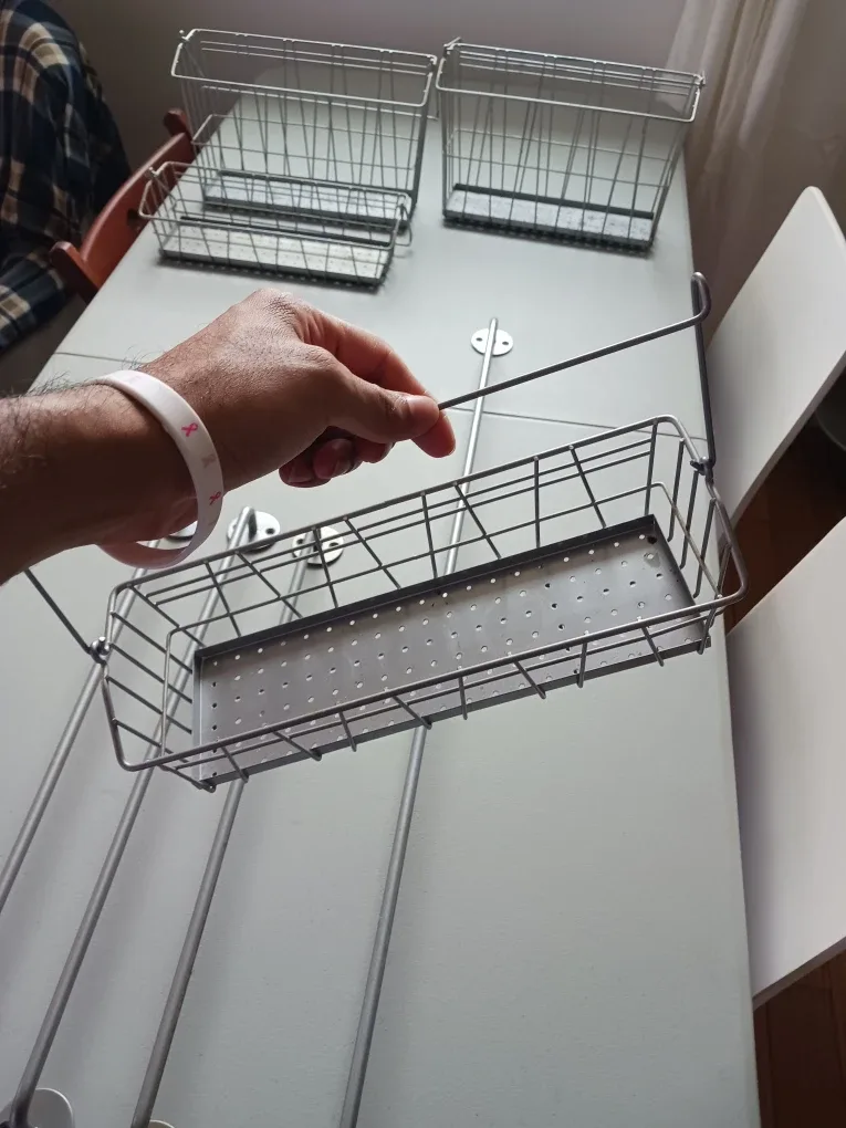 IKEA Metal Hanging Basket Set with Wall Rods image indicator(4)