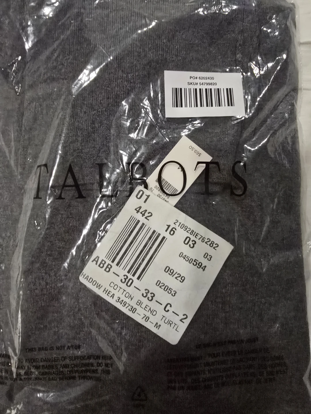 NEW with Tags Talbots Cotton Blend Turtleneck - Size M - photo 2