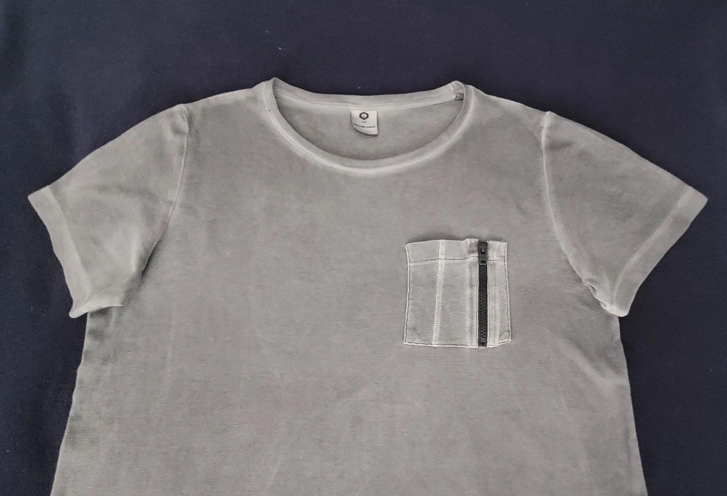 Jack & Jones Grey T-Shirt with Zipper Pocket - photo 3