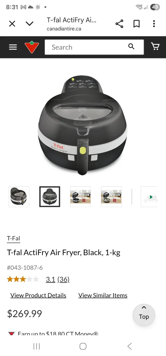 T-fal ActiFry Air Fryer - Black, 1-kg image indicator(2)