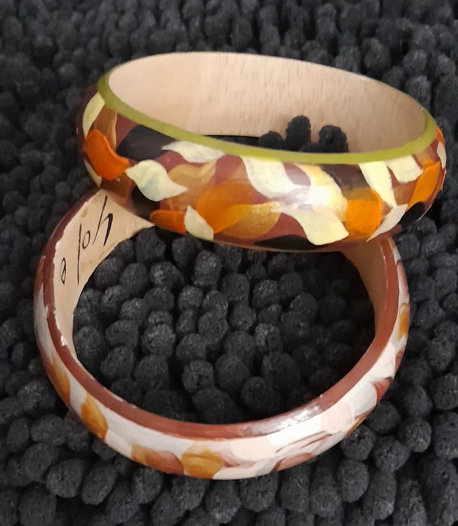 Hand-Painted Wooden Bangles