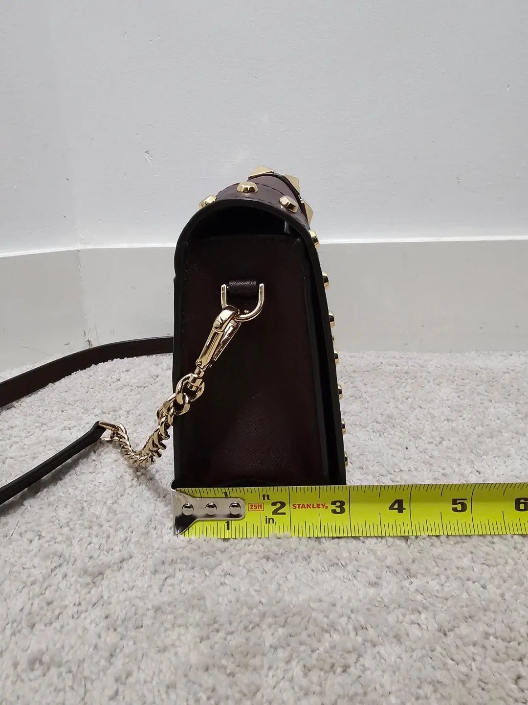 Authentic Michael Kors Brown Studded Crossbody Bag image indicator(10)
