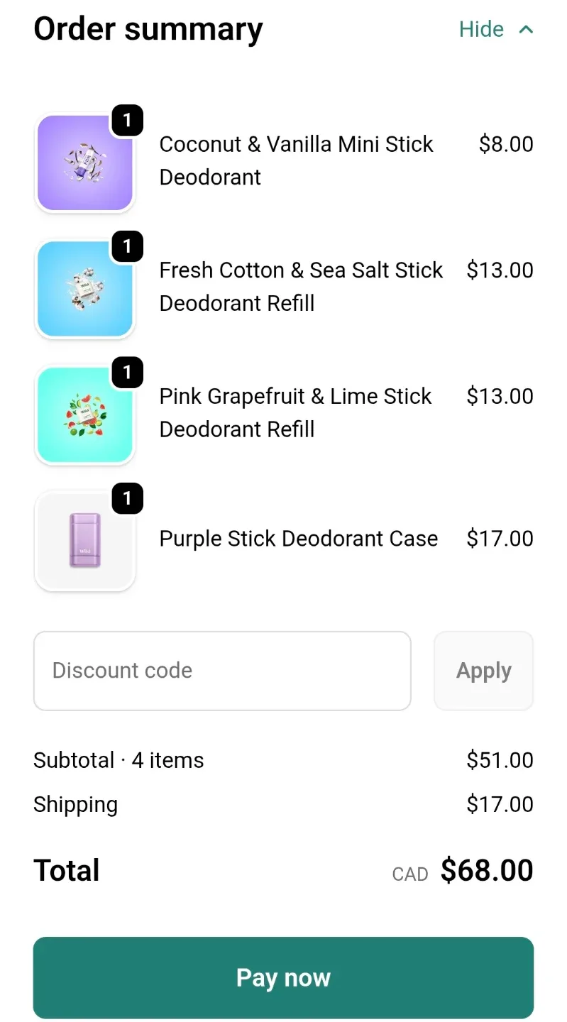 NEW Wild Deodorant Set - Case, two refills and stick image indicator(6)