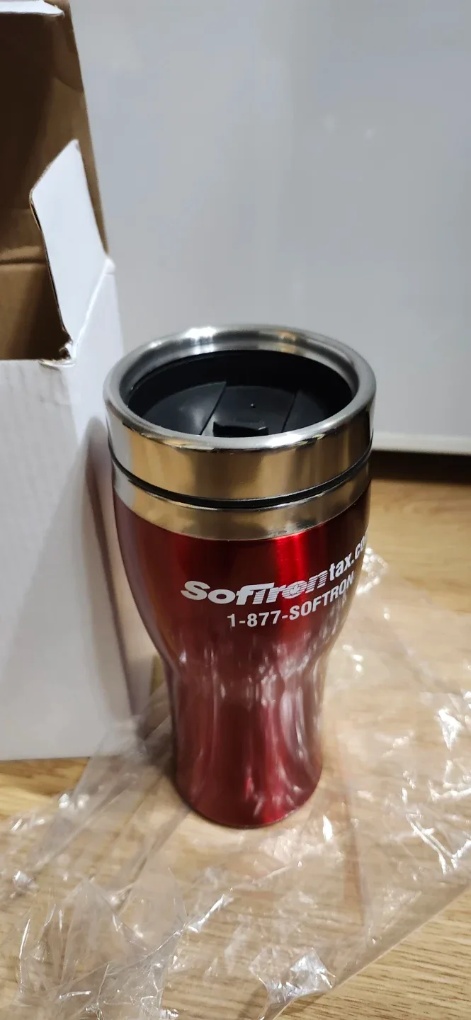 TWO (EACH $2)Softron Red Stainless Steel Tumbler image indicator(3)