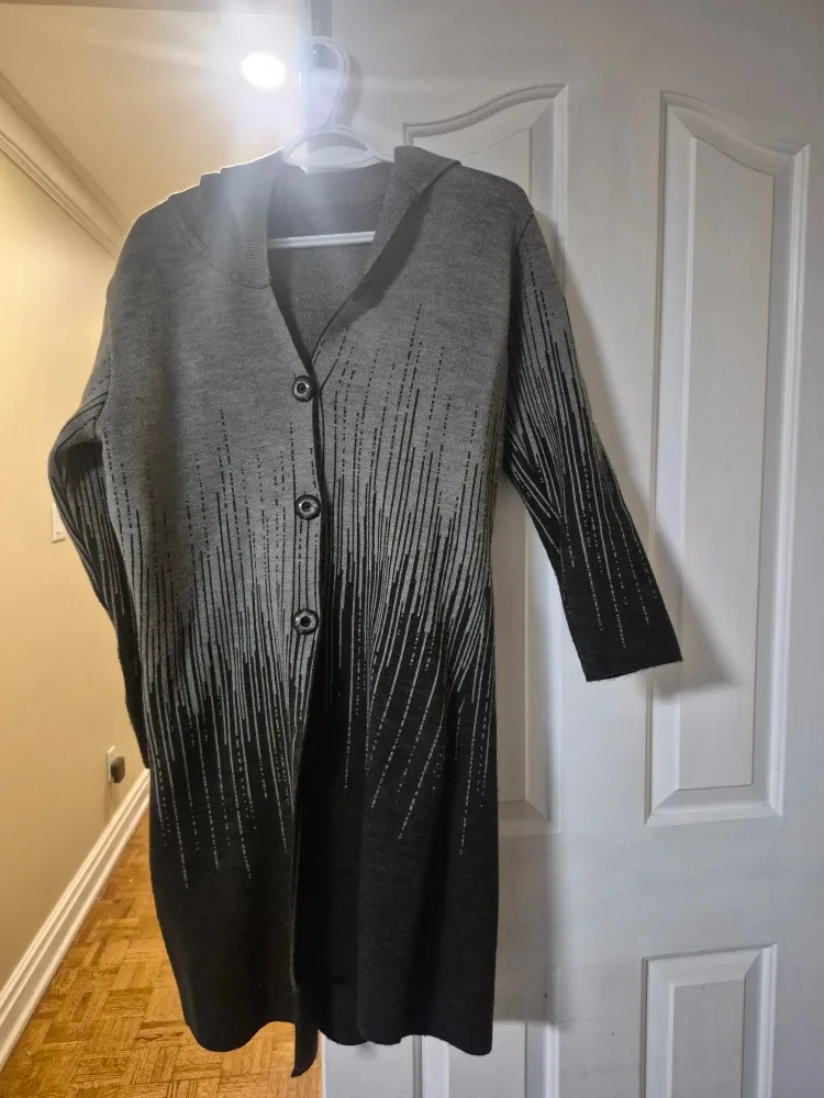 Grey Hooded Cardigan