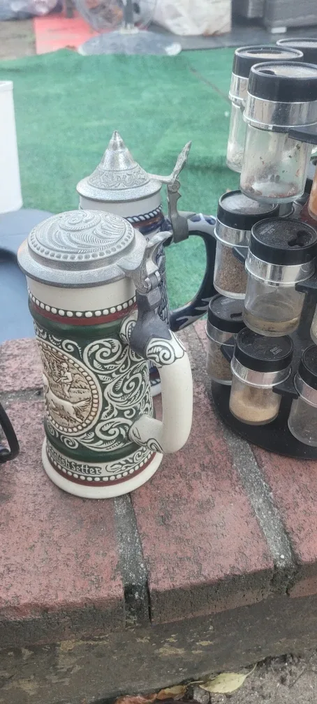 Vintage German Beer Stein with Pewter Lid image indicator(2)
