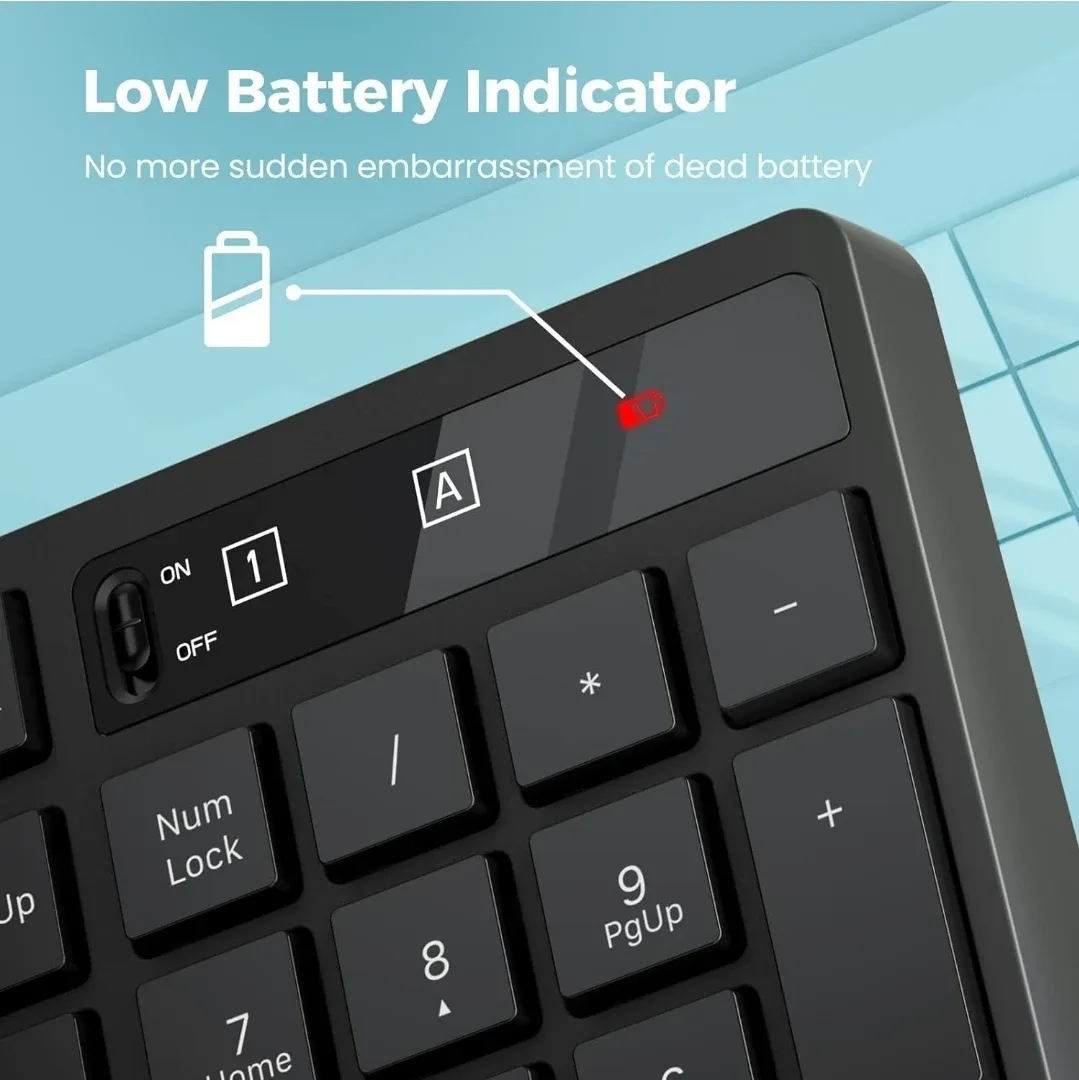Lovaky Wireless Keyboard and Mouse Combo - Black image indicator(6)