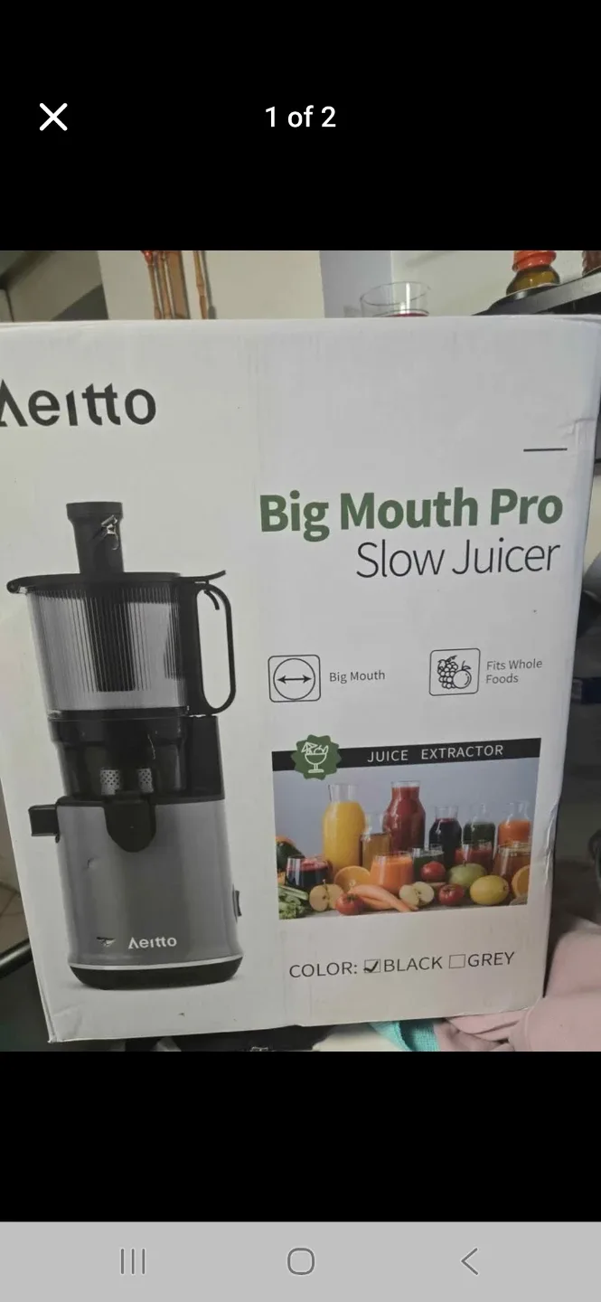 Aeitto Big Mouth Pro Slow Juicer - Black/Grey image indicator(2)