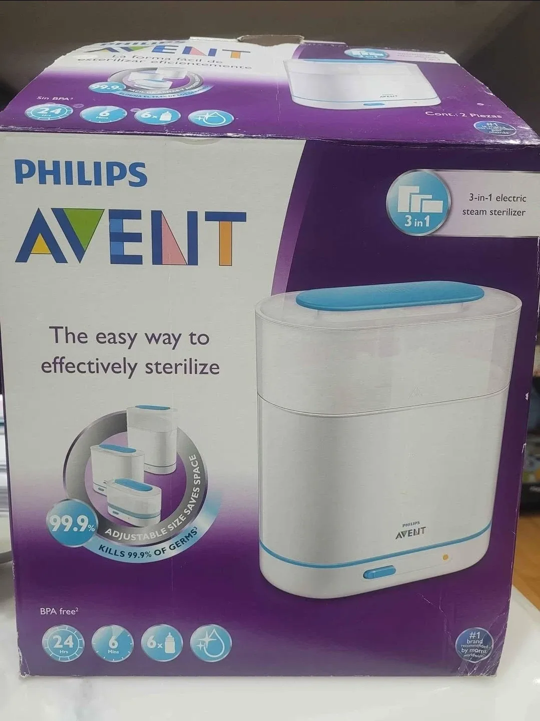 Philips Avent 3-in-1 Electric Steam Sterilizer - Like New! image indicator(2)