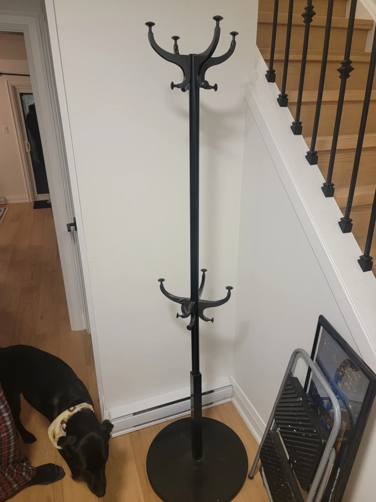 Black Metal Coat Rack Stand - photo 2