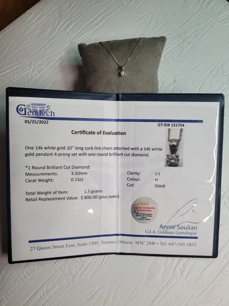 White Gold Diamond Pendant Necklace image indicator(3)