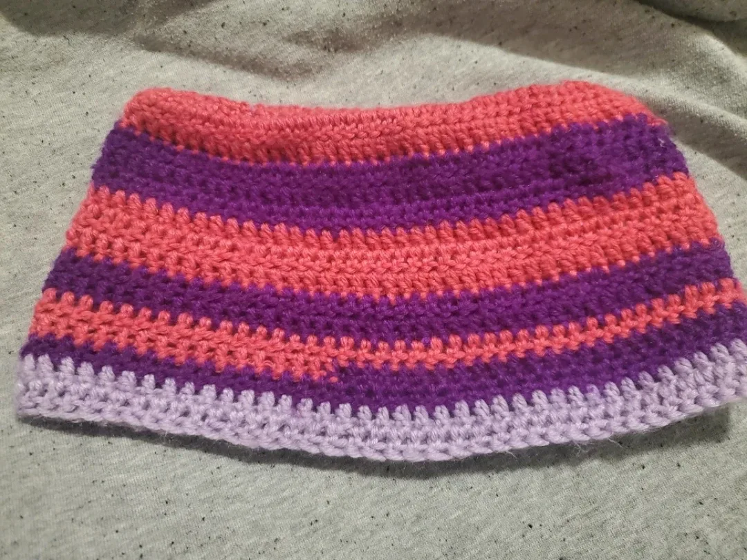 Handmade Crocheted hat - Pink & Purple