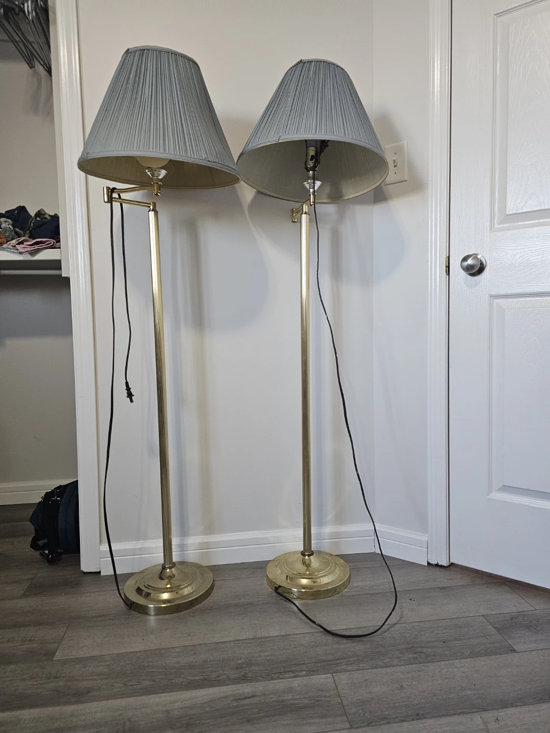 Set of 2 Gold Floor Lamps