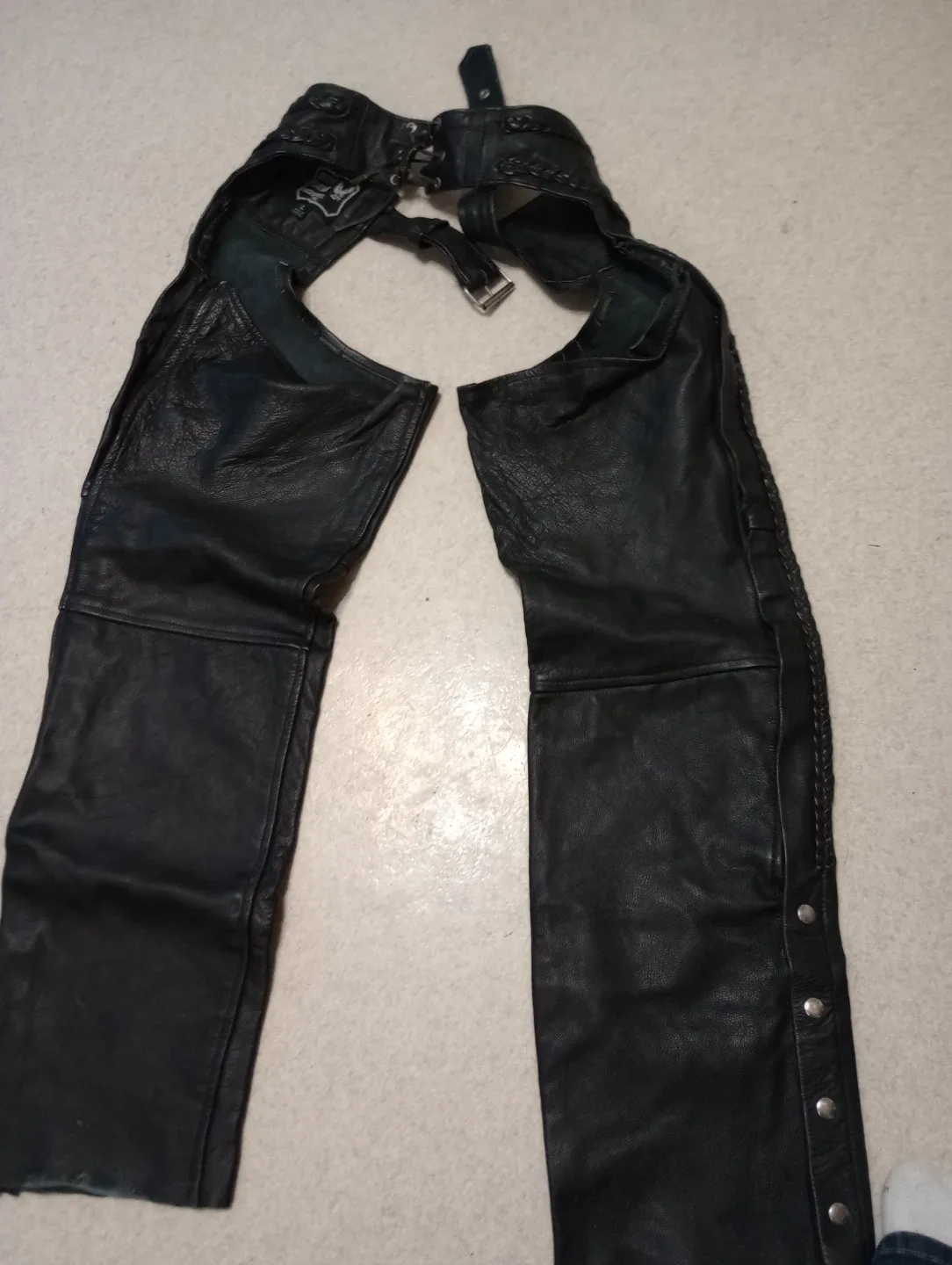 Leather Motorcycle Chaps - Black image indicator(2)