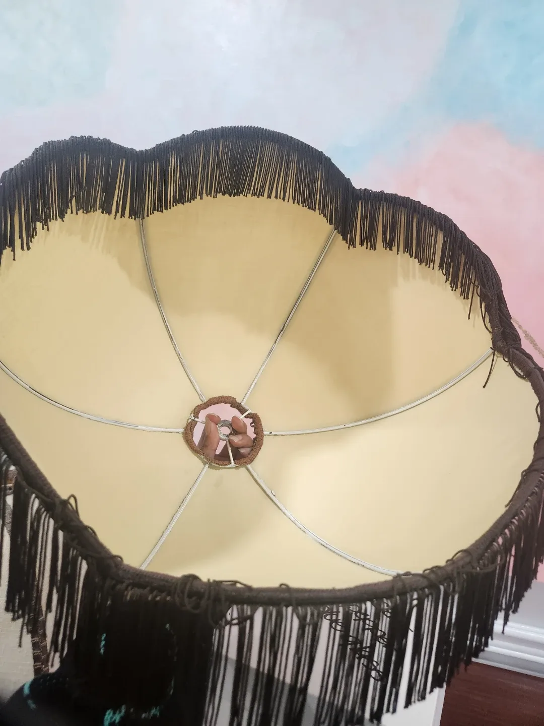 Vintage pair of Tassel Lampshade MCM image indicator(4)