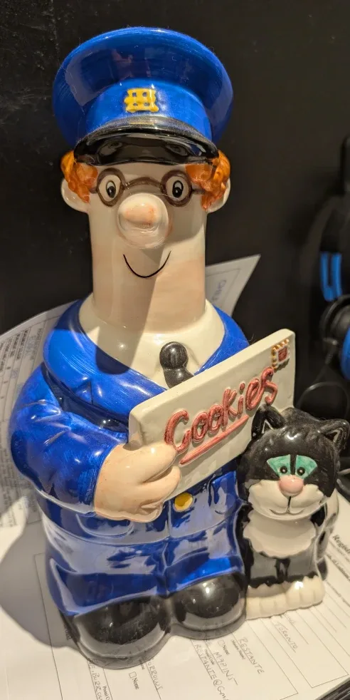 Postman Pat Cookie Jar with Cat