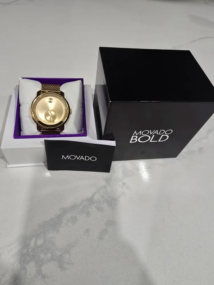 Movado Bold 45mm Men's Wristwatch - Gold with Box 3600678 image indicator(3)