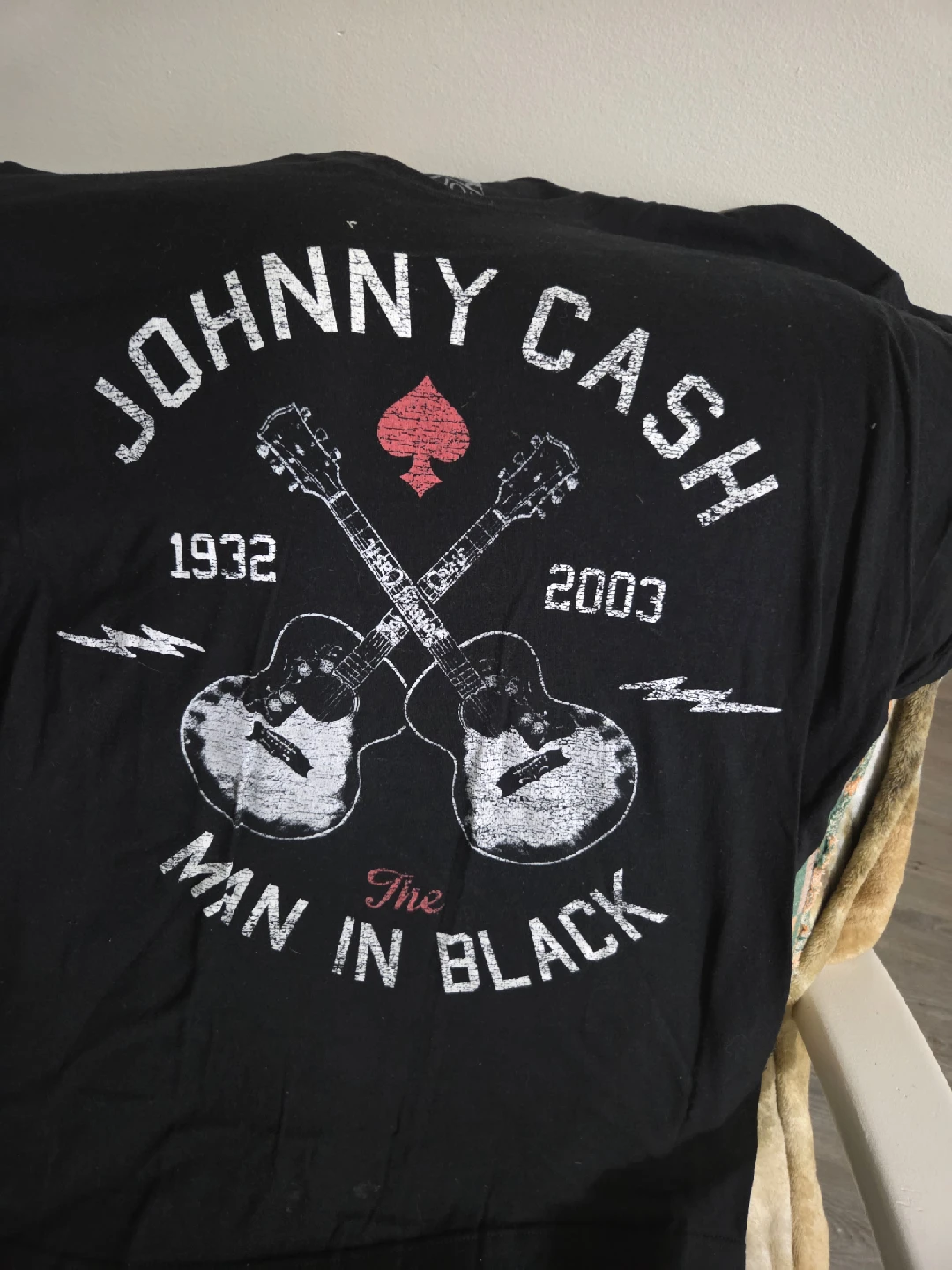 Johnny Cash Man in Black T-Shirt