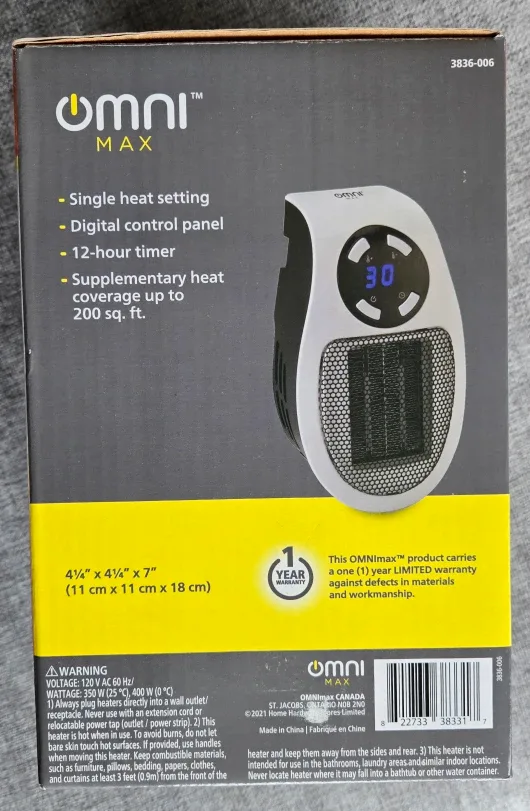 OmniMax Plug-in Heater image indicator(2)