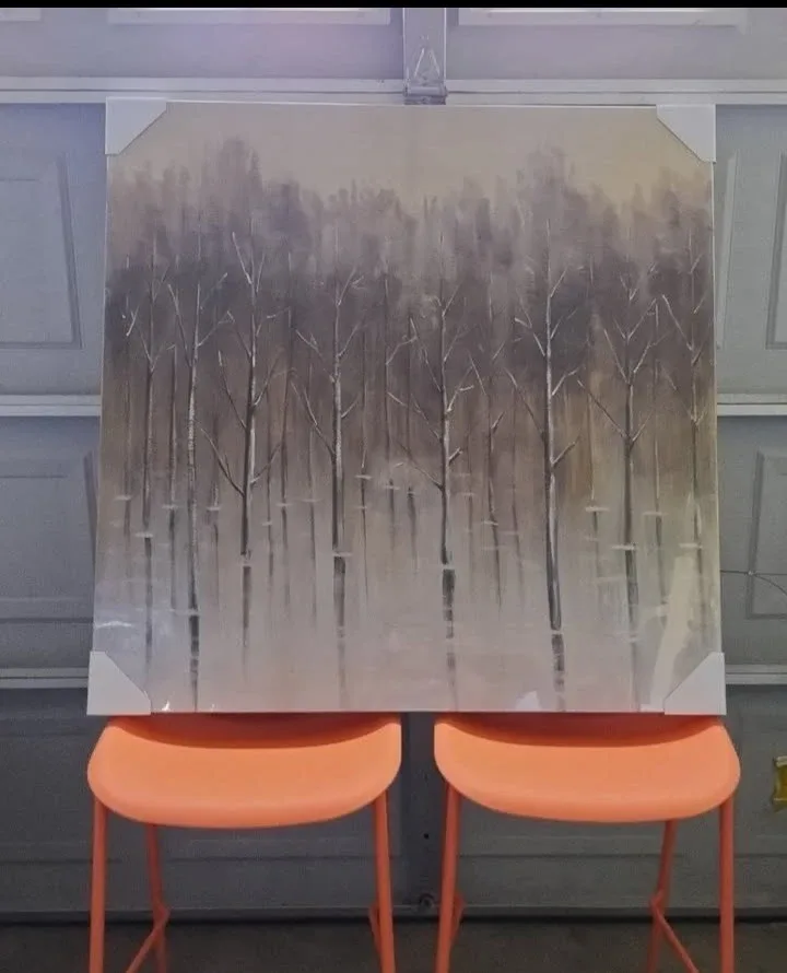 Assorted Home Decor Items Canvas / Wine Rack / Desk