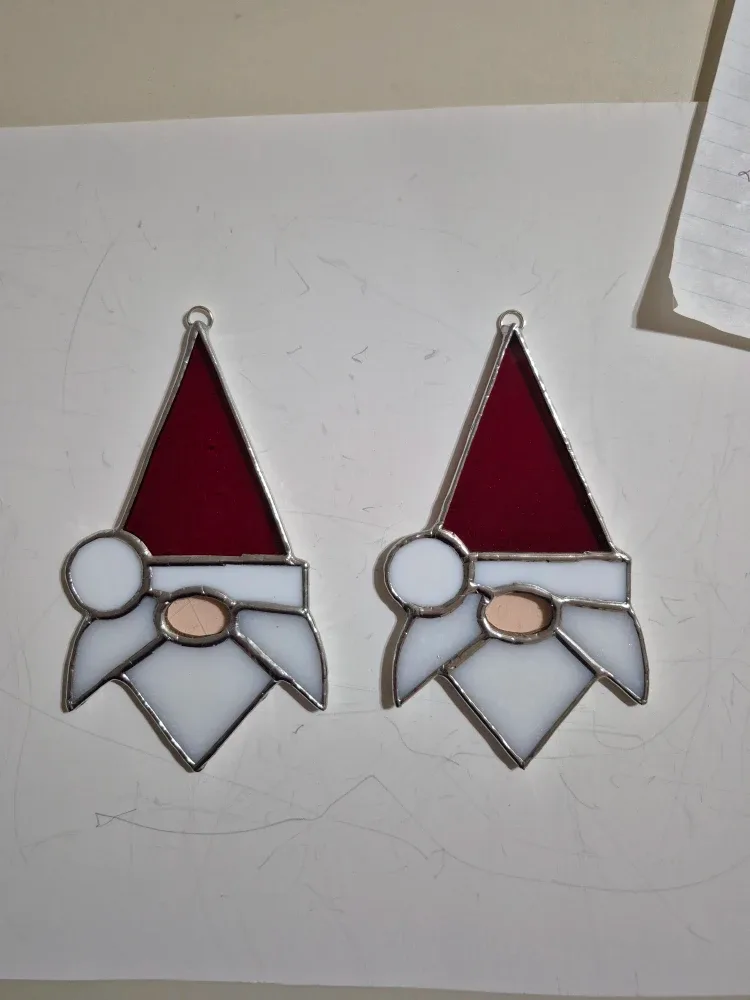 Stained glass Santa gnome Christmas tree decoration image indicator(2)