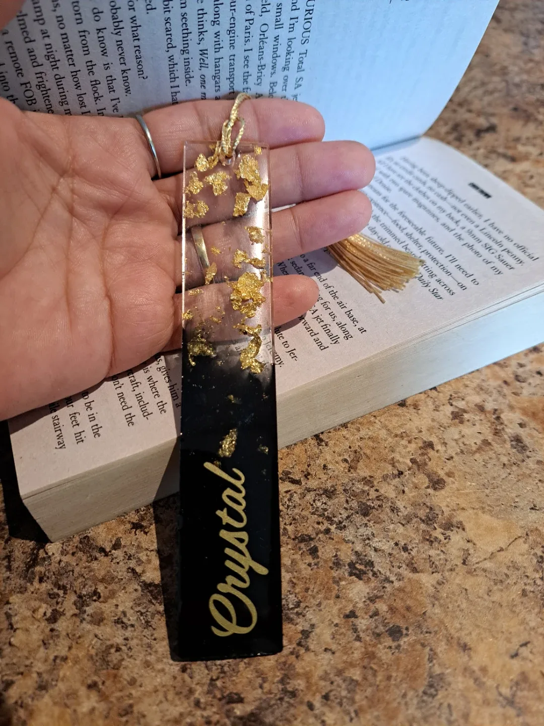 Handmade Resin Bookmark -  Personalized with Name image indicator(2)