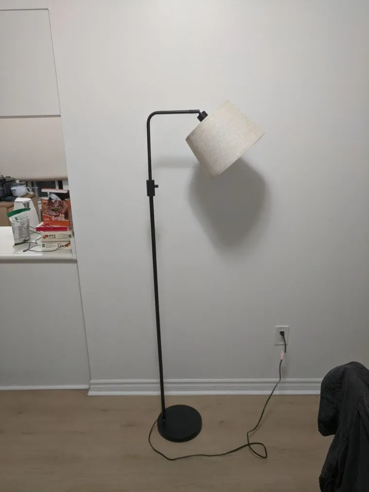 Black Floor Lamp with Beige Shade image indicator(2)