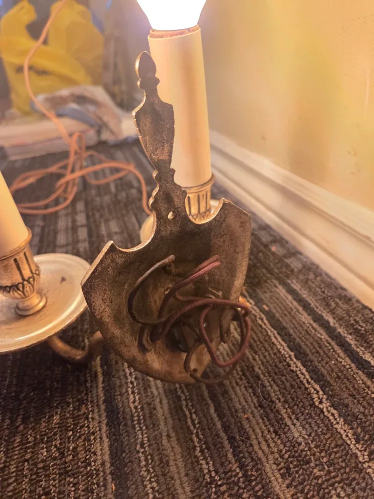 Vintage Brass Candle Wall Sconce image indicator(3)