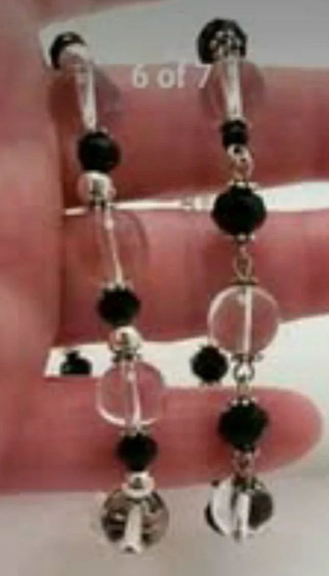 New Black & Clear Beaded Bracelet image indicator(2)