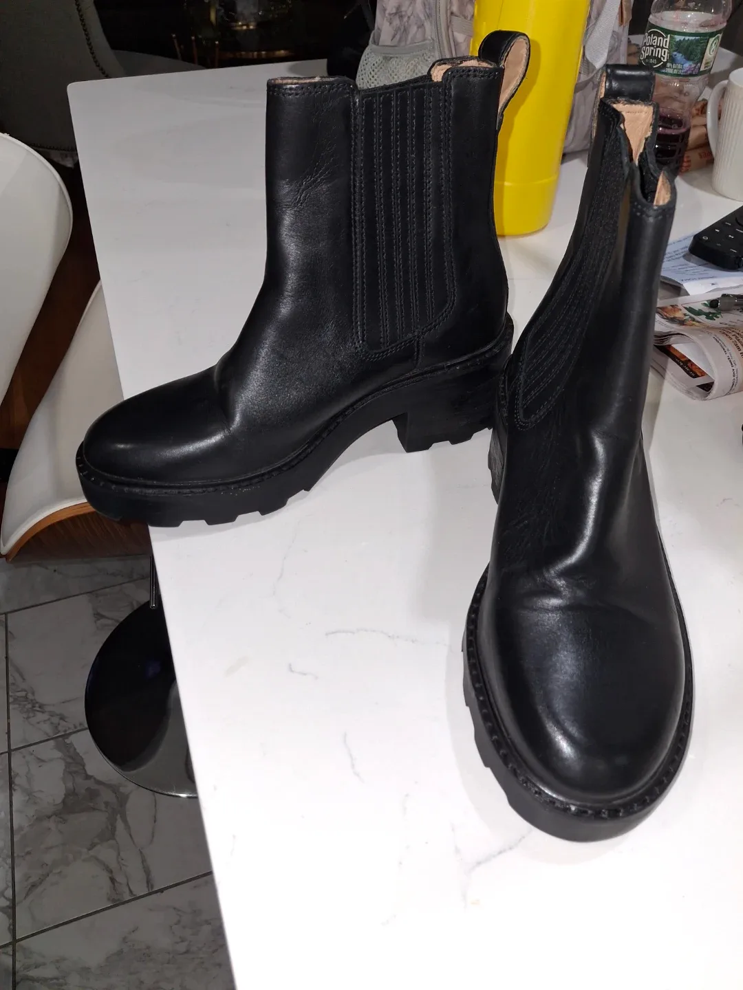 Black Leather Chelsea Boots image indicator(3)