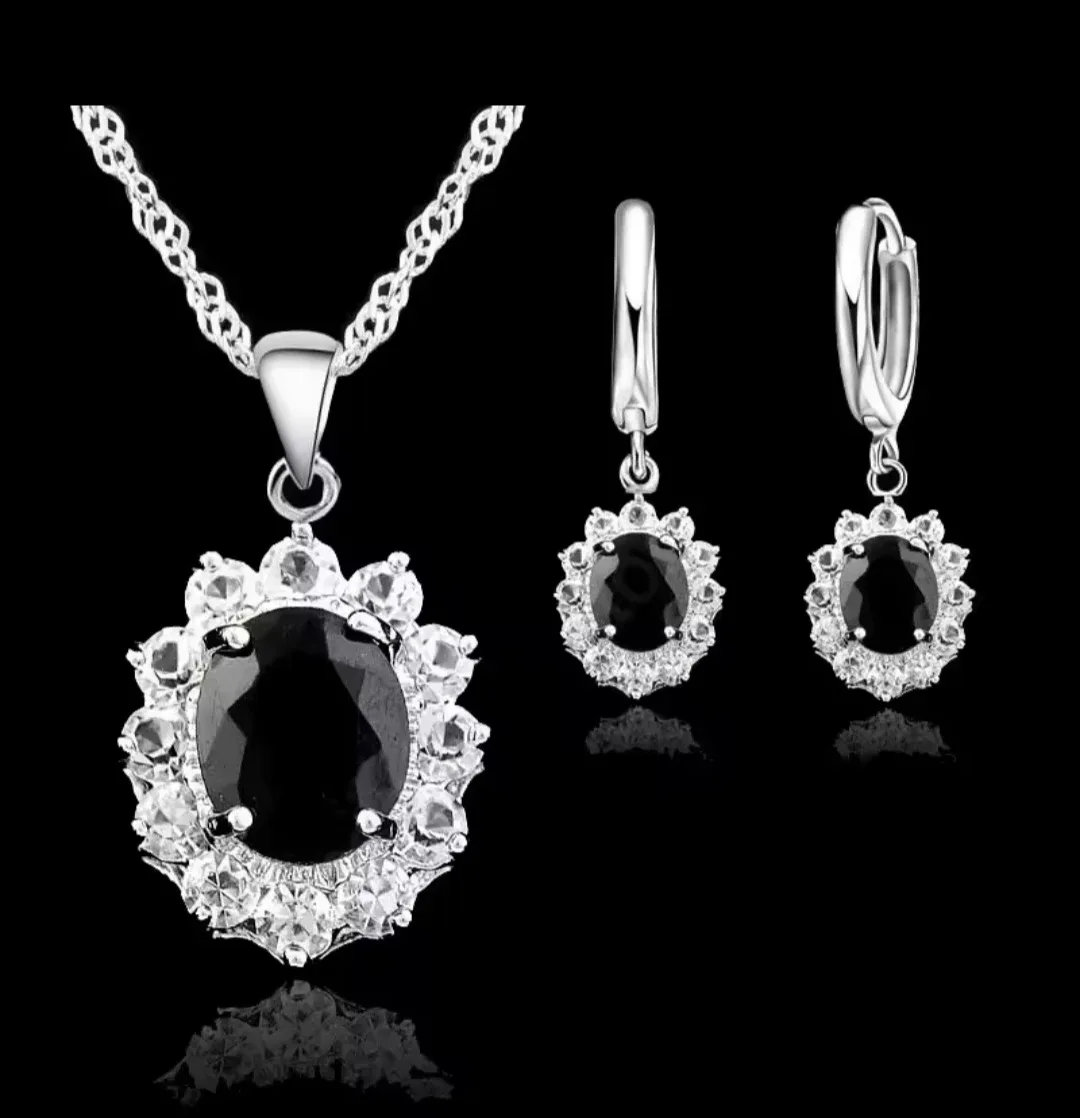 Silver Tone Necklace and Earrings Set