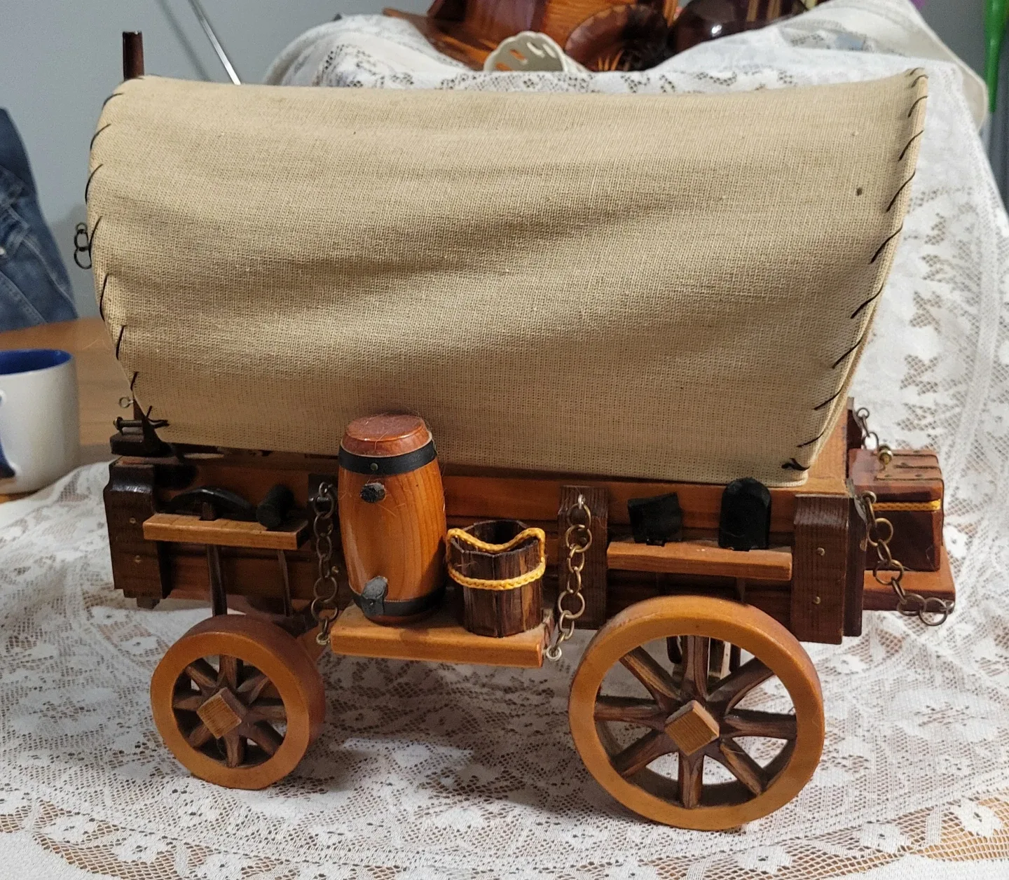 Vintage Covered Wagon Wooden Model thumbnail