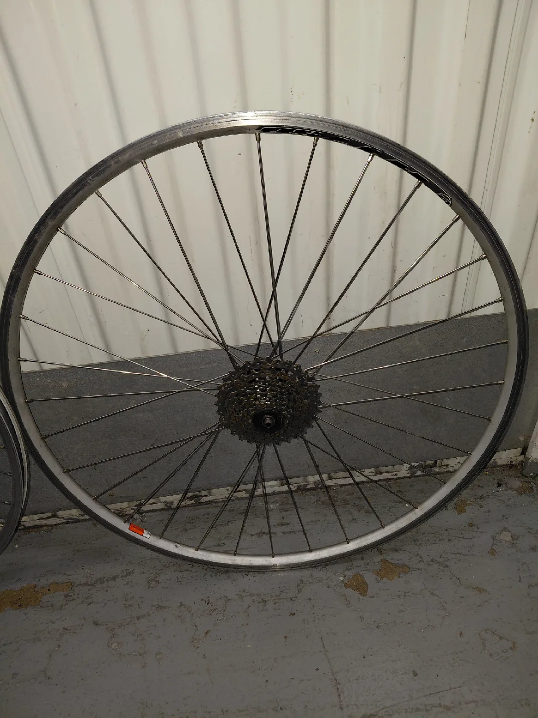 Pair of Silver Bicycle Wheels 27" Trued image indicator(2)