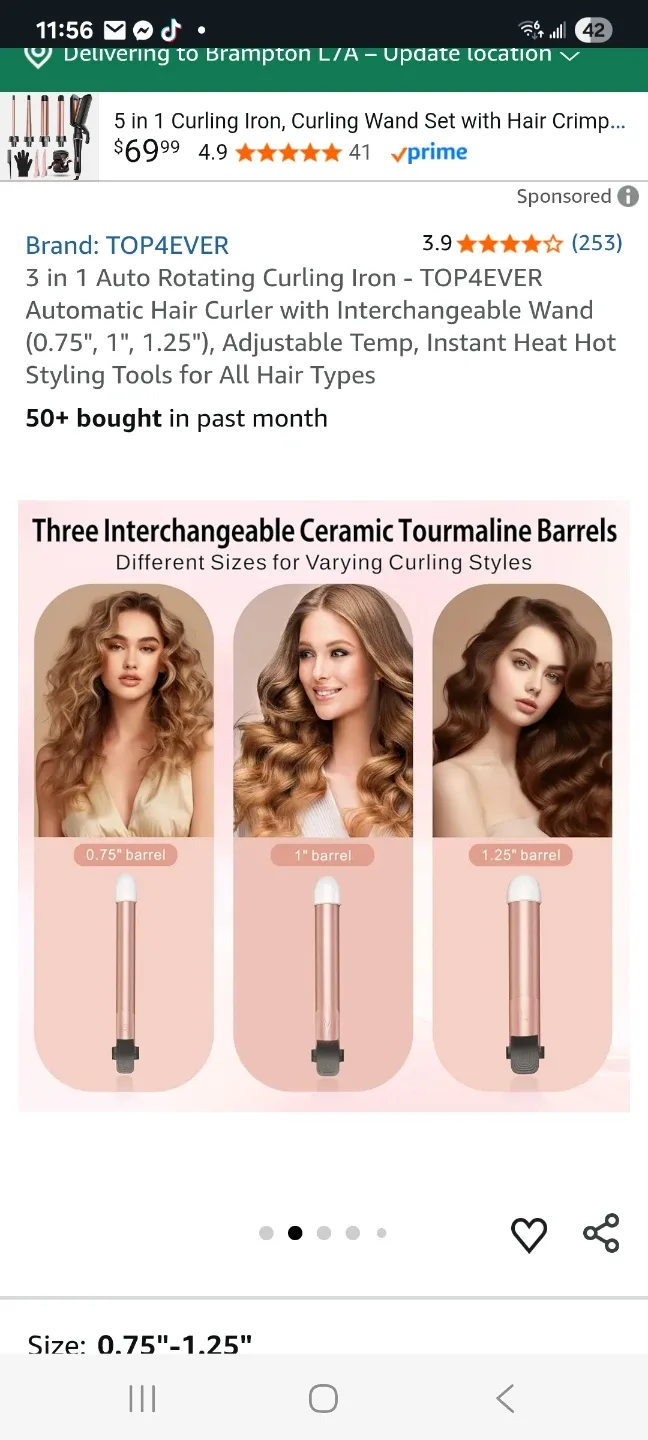 3 in 1 Auto Rotating Curling Iron thumbnail