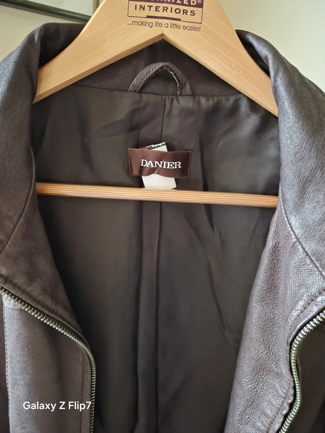Womans Danier Brown Leather Jacket image indicator(3)