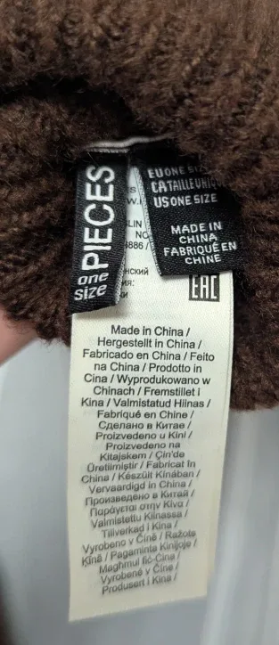 Pieces Brown Knit Mittens - One Size image indicator(3)