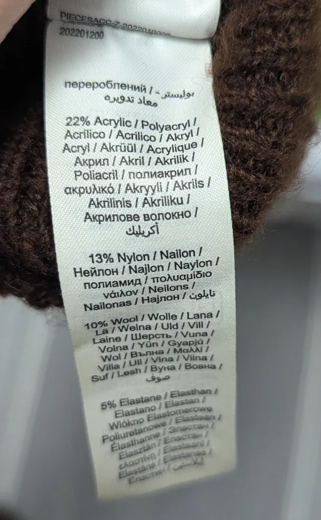 Pieces Brown Knit Mittens - One Size image indicator(4)