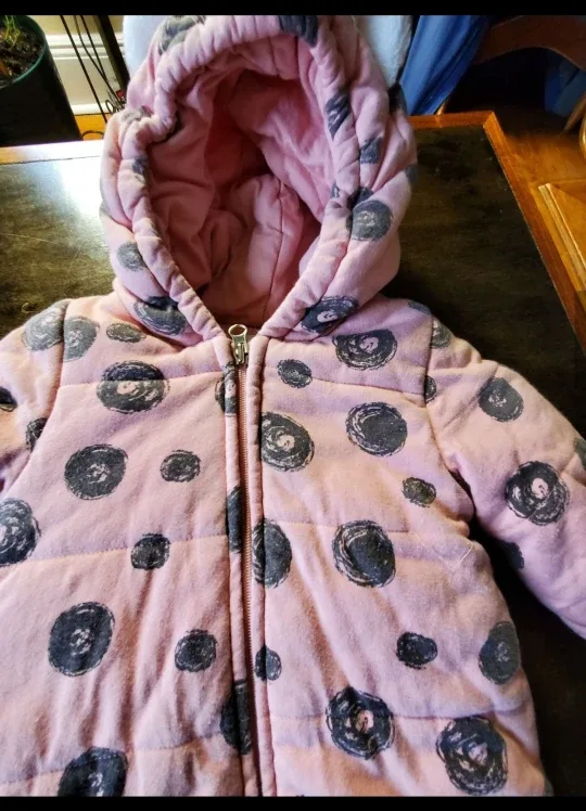 Pink Baby Snowsuit with Hood 9-12 months image indicator(3)