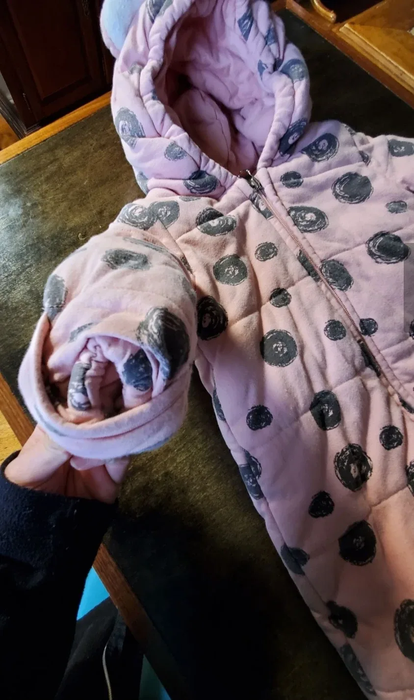 Pink Baby Snowsuit with Hood 9-12 months image indicator(4)