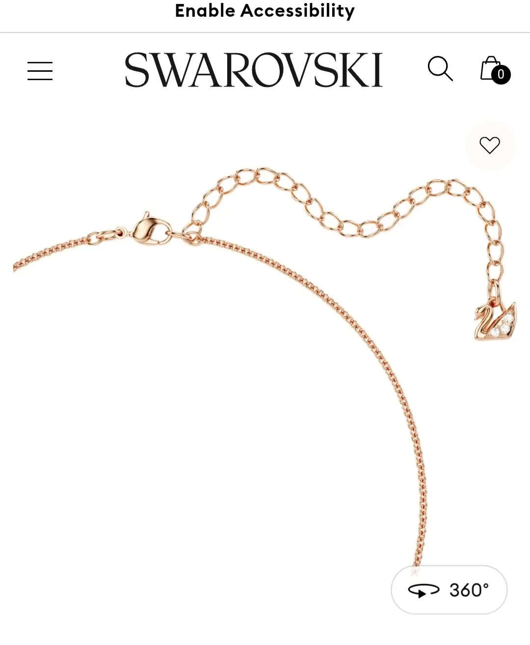 Swarovski Swan Necklace - Black image indicator(3)