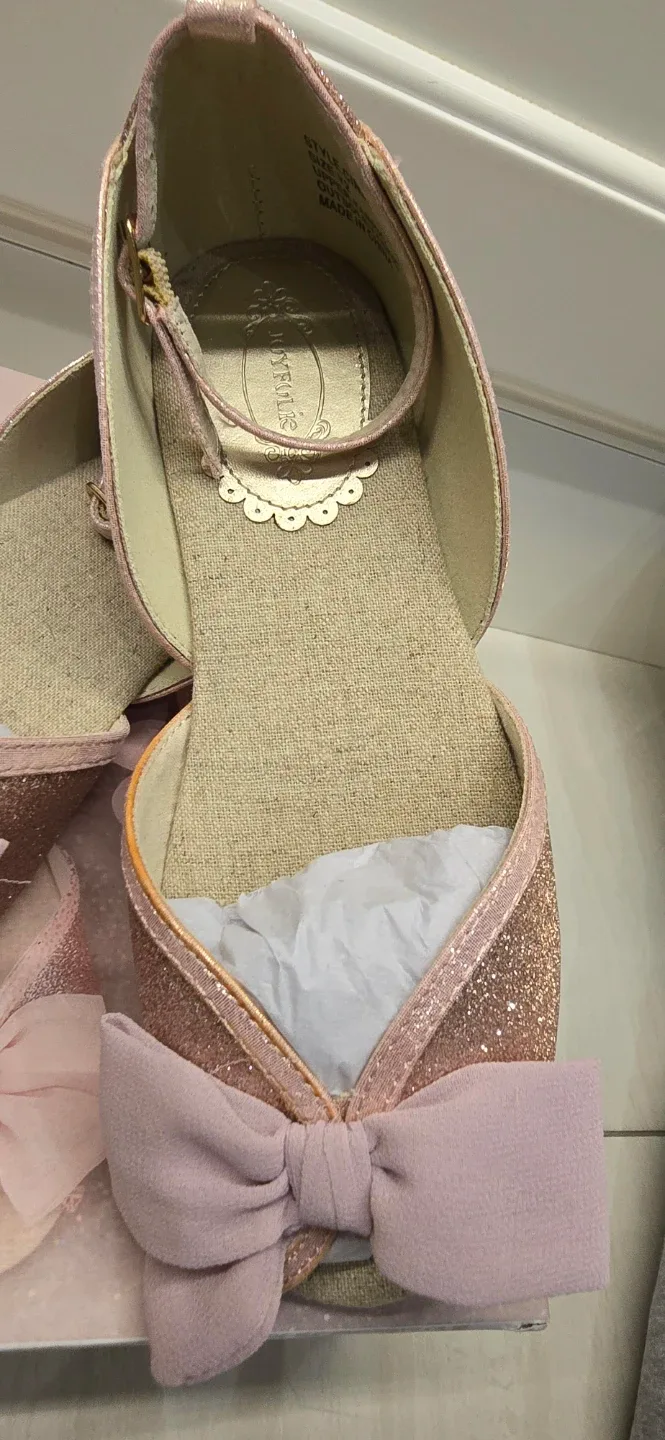 NEW! Girl's Joy Folie Blush Pink Glitter Flats! - Size 2 - Youth image indicator(3)