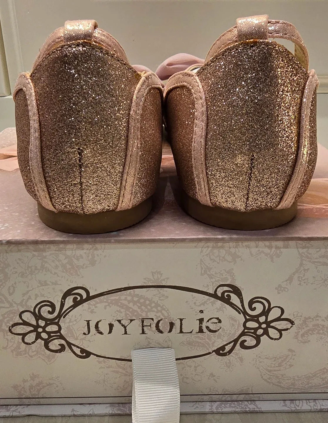 NEW! Girl's Joy Folie Blush Pink Glitter Flats! - Size 2 - Youth image indicator(5)